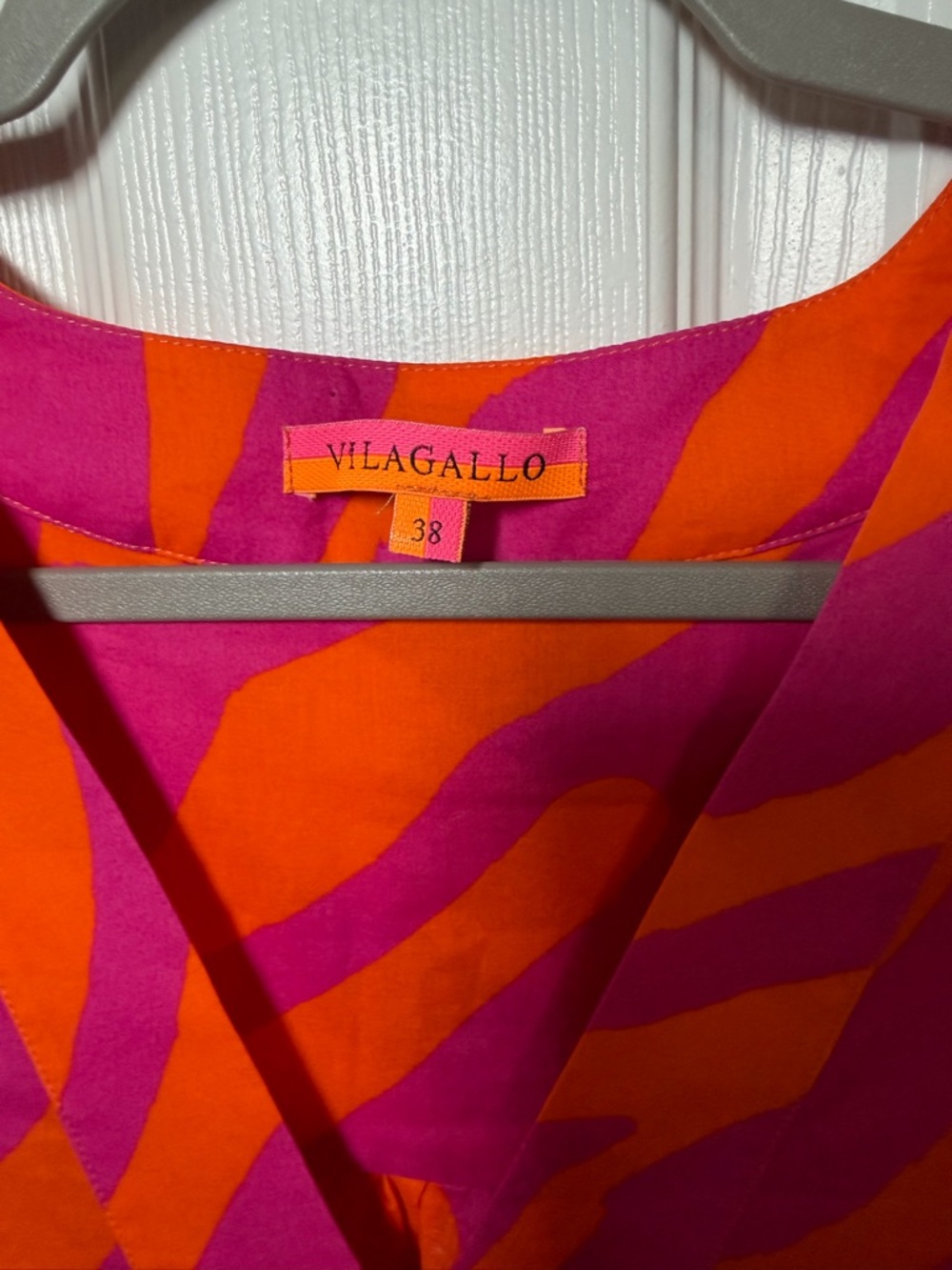 Vilagallo Fabrizia Dress pink & orange zebra print 38 - Picture 4 of 5
